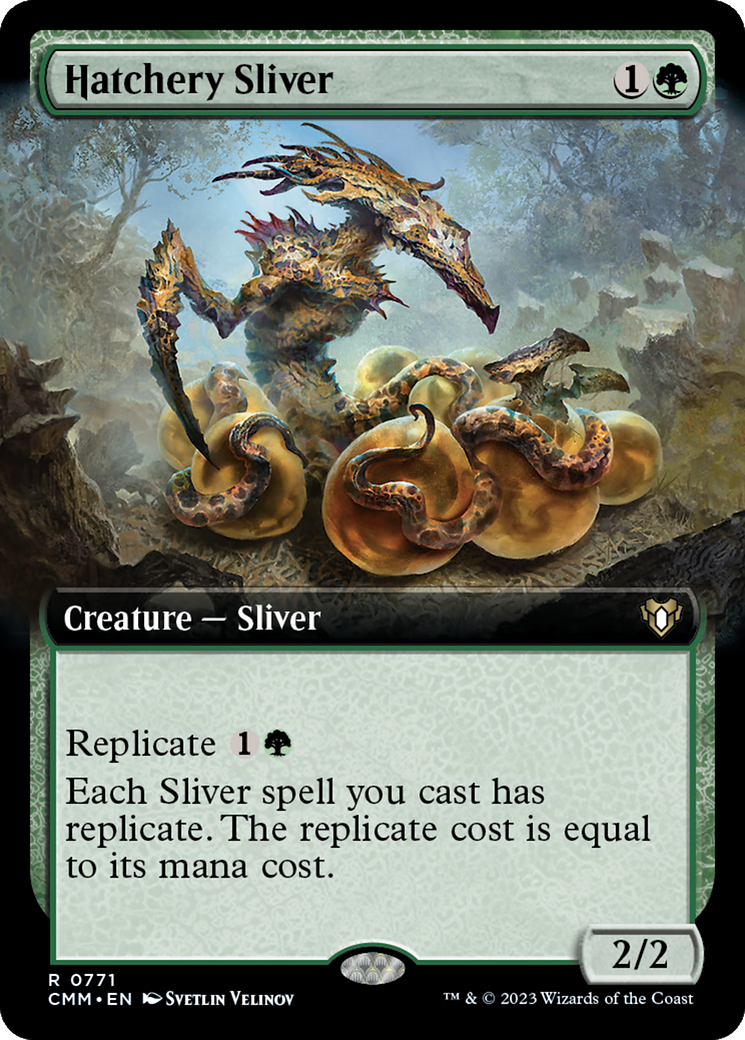Hatchery Sliver (Extended Art) [Commander Masters] MTG Single Magic: The Gathering | Red Claw Gaming
