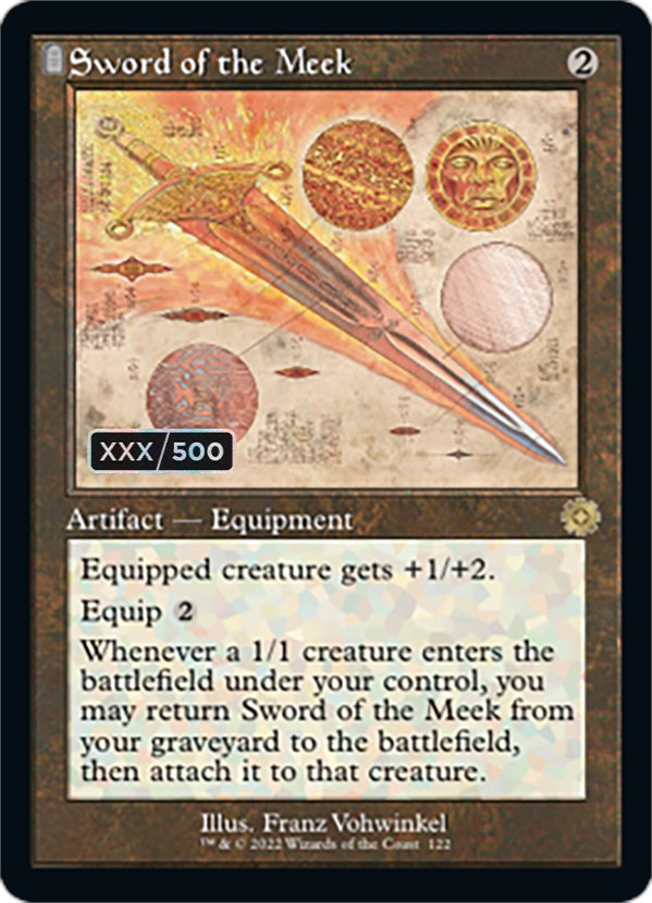 Sword of the Meek (Retro Schematic) (Serialized) [The Brothers' War Retro Artifacts] MTG Single Magic: The Gathering | Red Claw Gaming