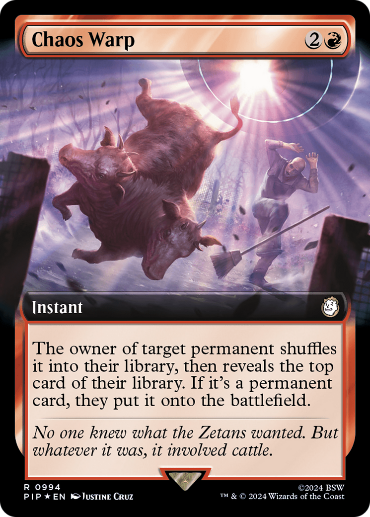 Chaos Warp (Extended Art) (Surge Foil) [Fallout] MTG Single Magic: The Gathering | Red Claw Gaming