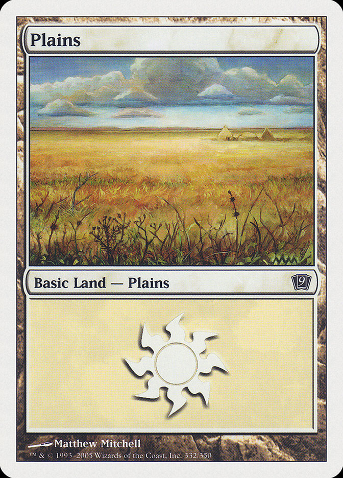 Plains (332) [Ninth Edition] MTG Single Magic: The Gathering | Red Claw Gaming