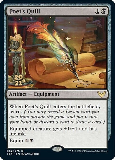 Poet's Quill [Strixhaven: School of Mages Prerelease Promos] MTG Single Magic: The Gathering | Red Claw Gaming