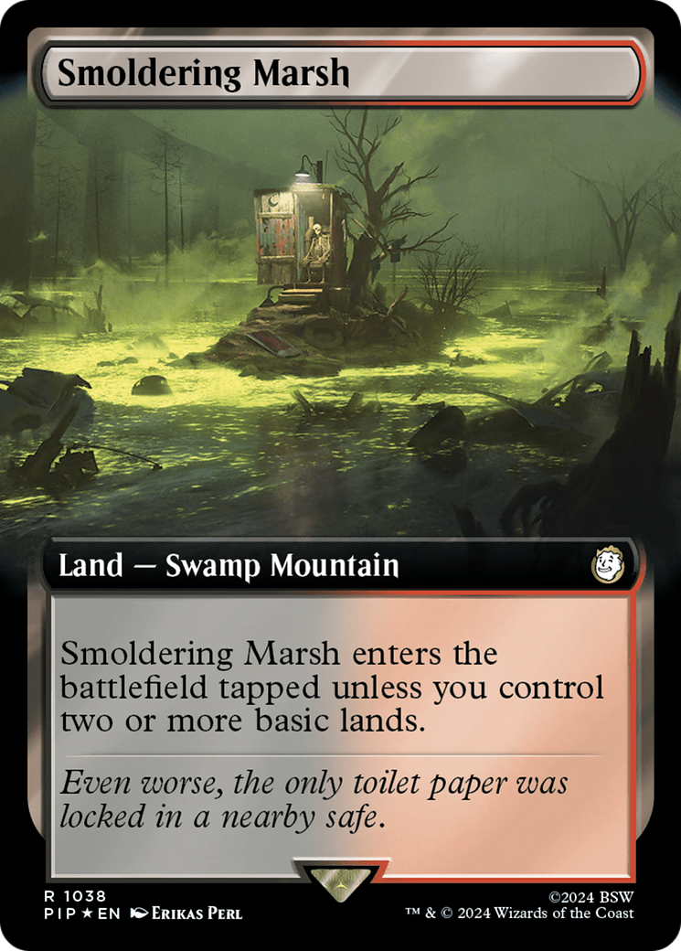 Smoldering Marsh (Extended Art) (Surge Foil) [Fallout] MTG Single Magic: The Gathering    | Red Claw Gaming