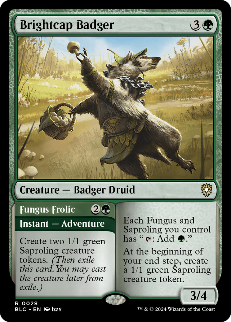 Brightcap Badger // Fungus Frolic [Bloomburrow Commander] MTG Single Magic: The Gathering | Red Claw Gaming