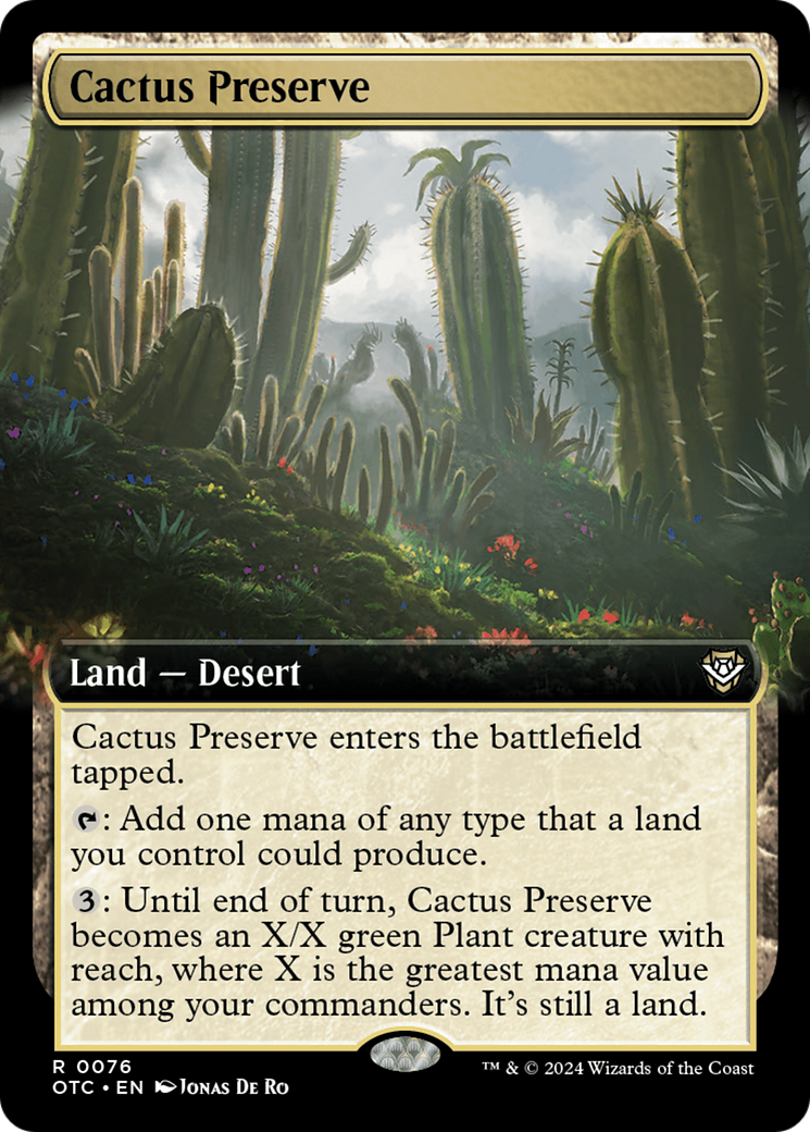Cactus Preserve (Extended Art) [Outlaws of Thunder Junction Commander] MTG Single Magic: The Gathering    | Red Claw Gaming