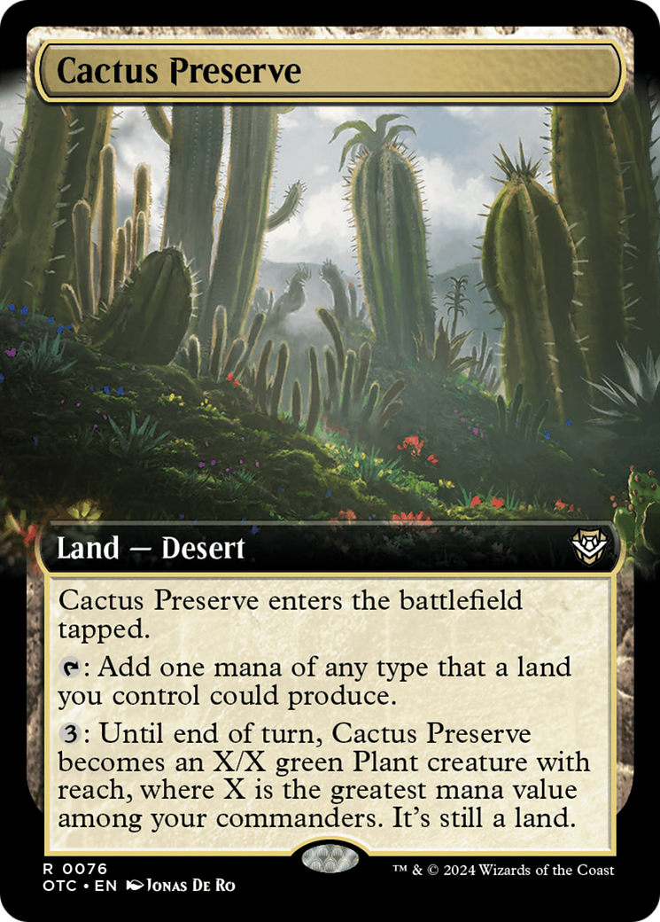 Cactus Preserve (Extended Art) [Outlaws of Thunder Junction Commander] MTG Single Magic: The Gathering | Red Claw Gaming