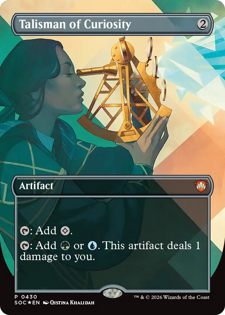 Talisman of Curiosity (Borderless) [Secrets of Strixhaven Commander] MTG Single Magic: The Gathering | Red Claw Gaming