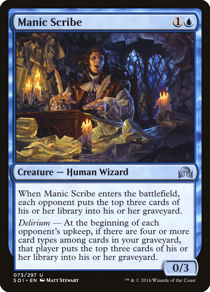 Manic Scribe [Shadows over Innistrad] MTG Single Magic: The Gathering | Red Claw Gaming