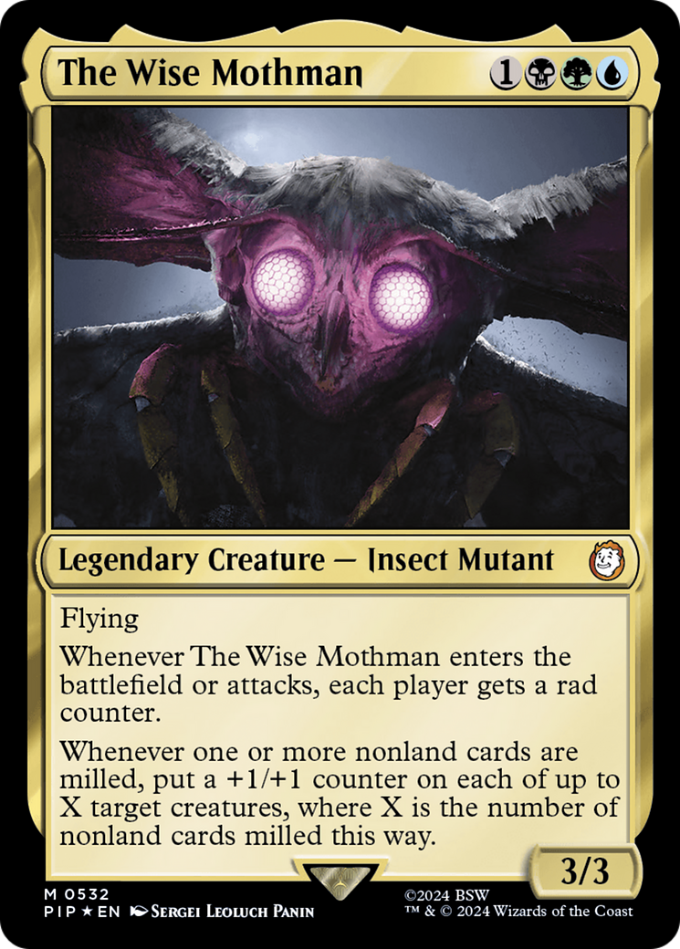 The Wise Mothman (Surge Foil) [Fallout] MTG Single Magic: The Gathering | Red Claw Gaming