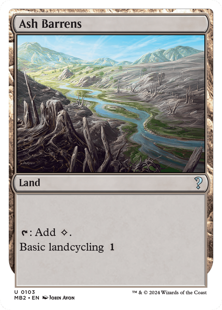 Ash Barrens (White Border) [Mystery Booster 2] MTG Single Magic: The Gathering | Red Claw Gaming