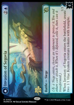 Invasion of Segovia // Caetus, Sea Tyrant of Segovia [March of the Machine Prerelease Promos] MTG Single Magic: The Gathering    | Red Claw Gaming