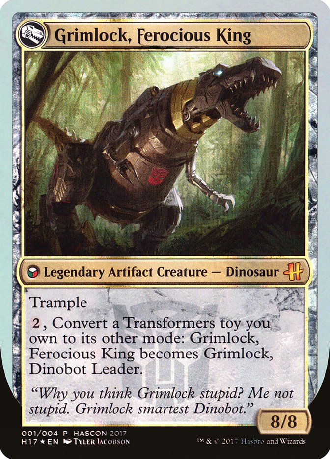 Grimlock, Dinobot Leader // Grimlock, Ferocious King [HasCon 2017] MTG Single Magic: The Gathering | Red Claw Gaming