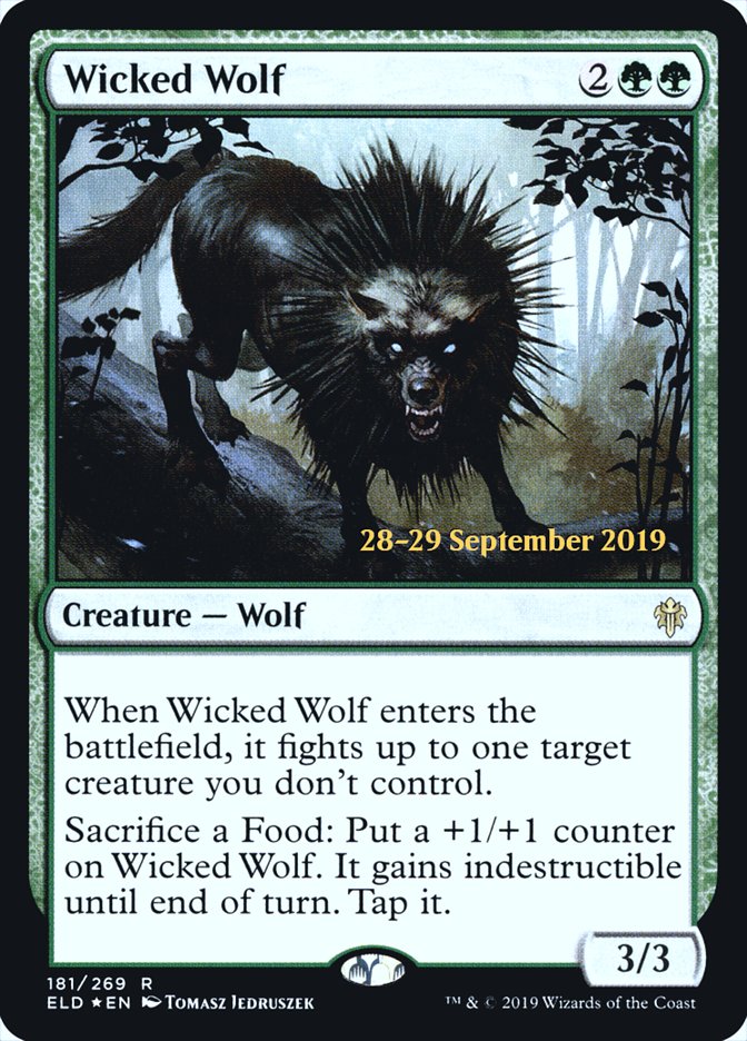 Wicked Wolf [Throne of Eldraine Prerelease Promos] MTG Single Magic: The Gathering | Red Claw Gaming