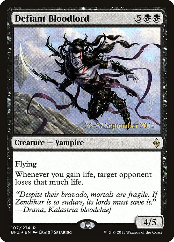 Defiant Bloodlord [Battle for Zendikar Prerelease Promos] MTG Single Magic: The Gathering | Red Claw Gaming