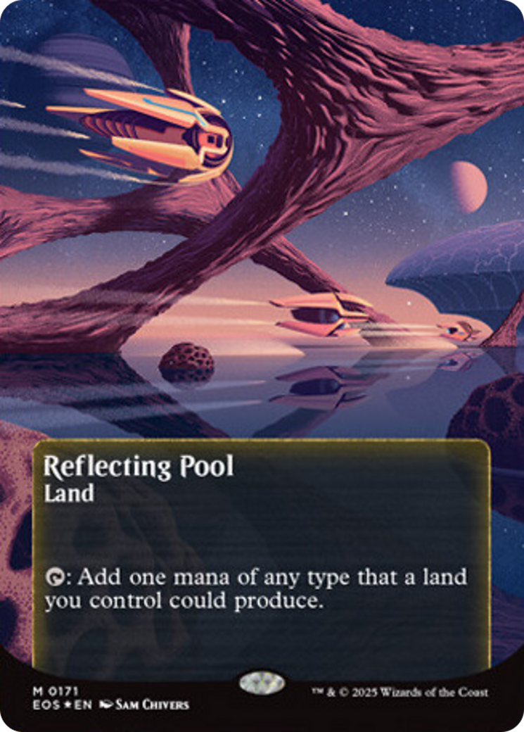 Reflecting Pool (0171) (Borderless) (Galaxy Foil) [Edge of Eternities: Stellar Sights] MTG Single Magic: The Gathering | Red Claw Gaming