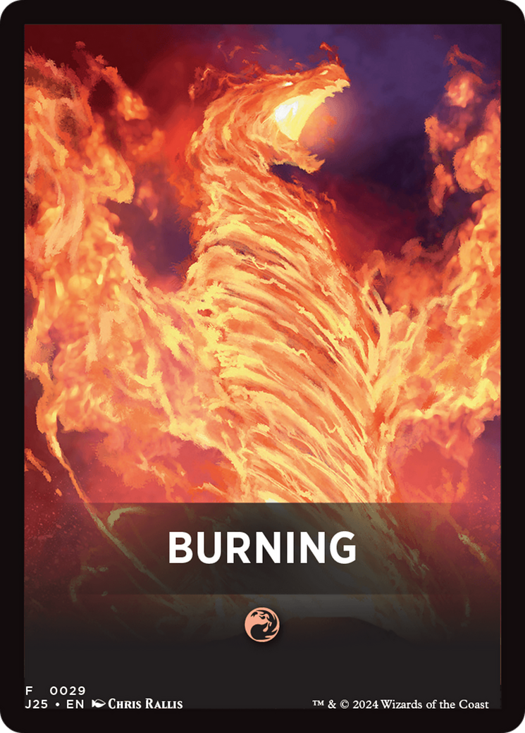 Burning Theme Card [Foundations Jumpstart Front Cards] MTG Single Magic: The Gathering | Red Claw Gaming