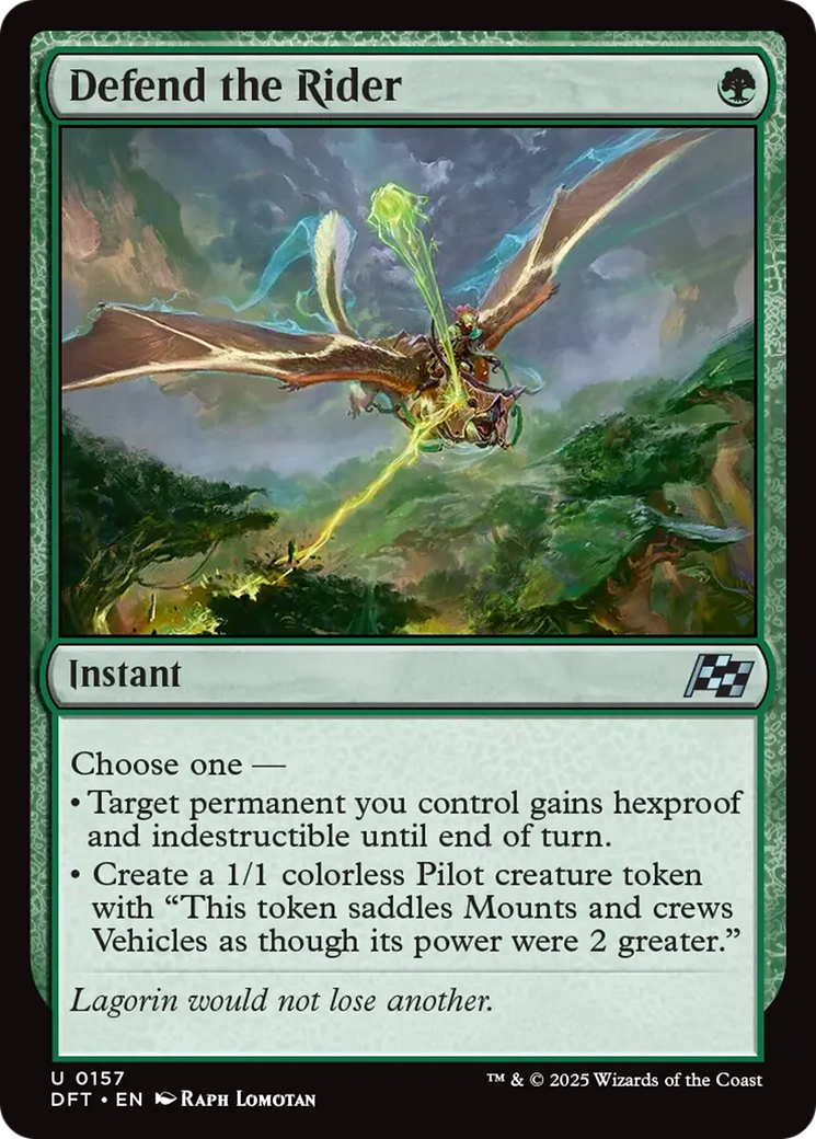 Defend the Rider [Aetherdrift] MTG Single Magic: The Gathering | Red Claw Gaming