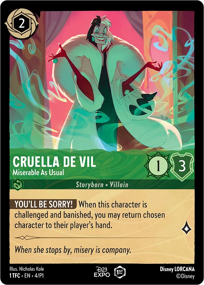 Cruella de Vil (4) [D23 Promos] Lorcana Single Disney    | Red Claw Gaming