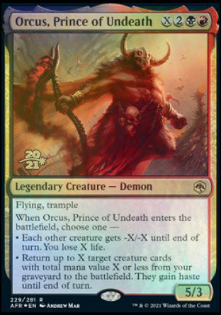 Orcus, Prince of Undeath [Dungeons & Dragons: Adventures in the Forgotten Realms Prerelease Promos] MTG Single Magic: The Gathering | Red Claw Gaming