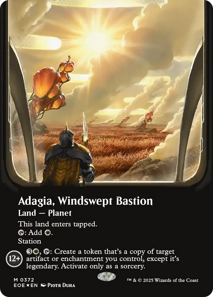 Adagia, Windswept Bastion (Borderless) (Galaxy Foil) [Edge of Eternities] MTG Single Magic: The Gathering | Red Claw Gaming