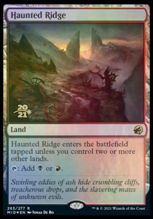 Haunted Ridge [Innistrad: Midnight Hunt Prerelease Promos] MTG Single Magic: The Gathering | Red Claw Gaming