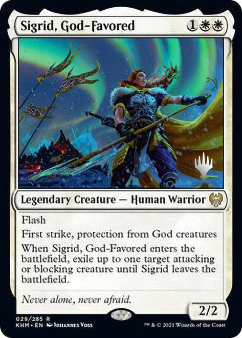 Sigrid, God-Favored (Promo Pack) [Kaldheim Promos] MTG Single Magic: The Gathering | Red Claw Gaming