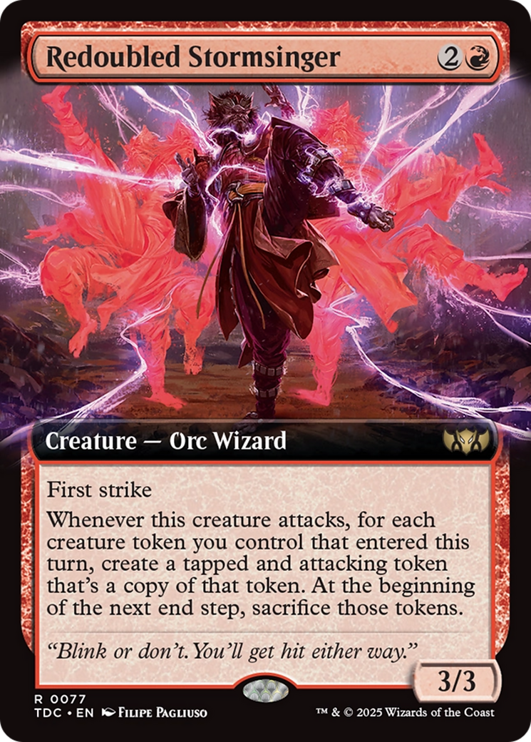 Redoubled Stormsinger (Extended Art) [Tarkir: Dragonstorm Commander] MTG Single Magic: The Gathering | Red Claw Gaming