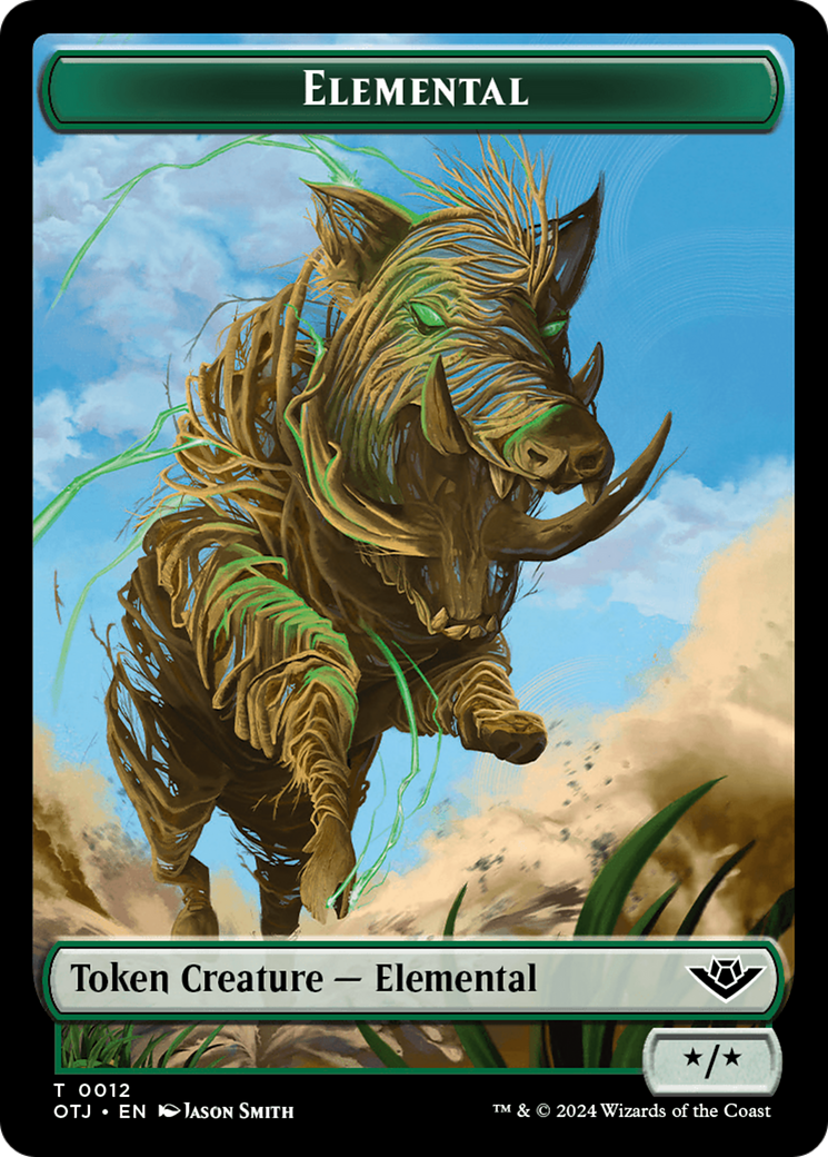Treasure // Elemental Double-Sided Token [Outlaws of Thunder Junction Tokens] MTG Single Magic: The Gathering | Red Claw Gaming