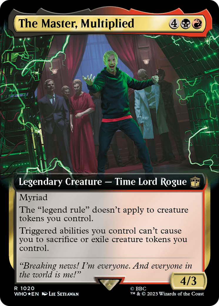 The Master, Multiplied (Extended Art) (Surge Foil) [Doctor Who] MTG Single Magic: The Gathering | Red Claw Gaming