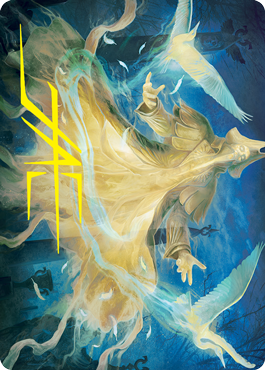 Heron-Blessed Geist Art Card (Gold-Stamped Signature) [Innistrad: Crimson Vow Art Series] MTG Single Magic: The Gathering | Red Claw Gaming