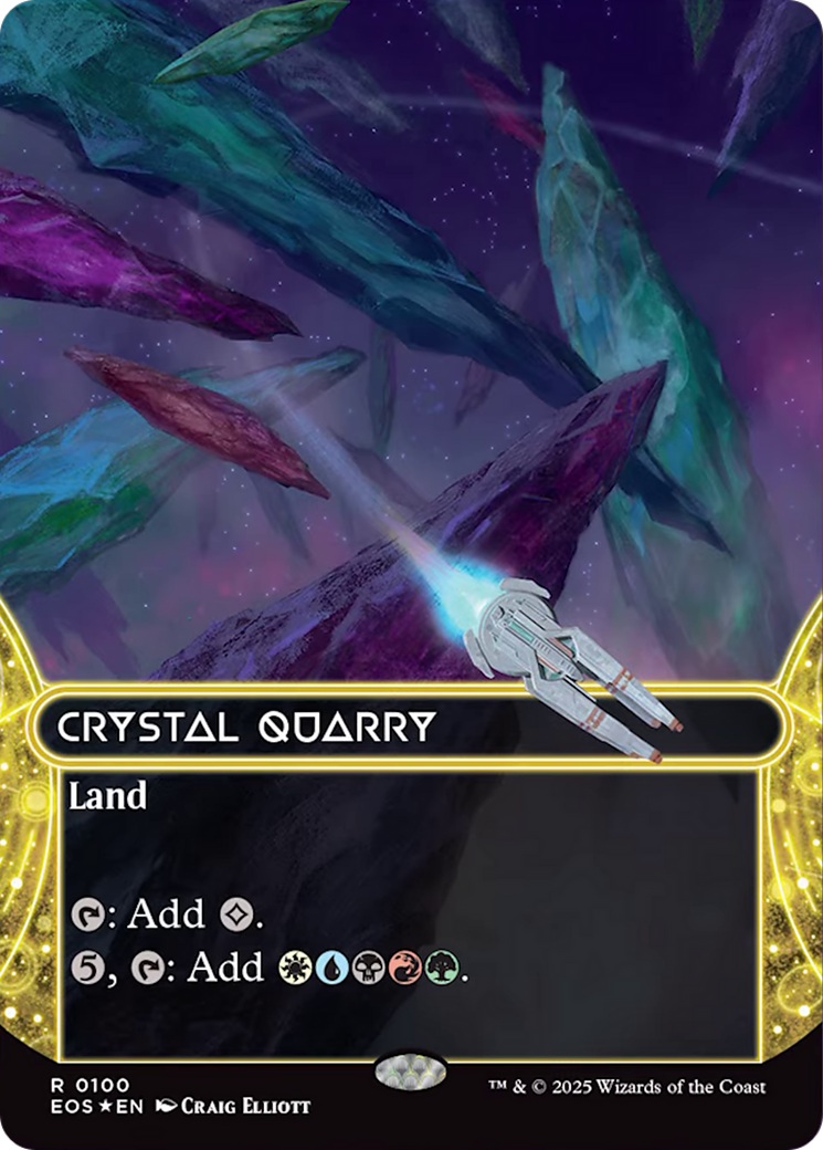 Crystal Quarry (0100) (Borderless) (Galaxy Foil) [Edge of Eternities: Stellar Sights] MTG Single Magic: The Gathering | Red Claw Gaming