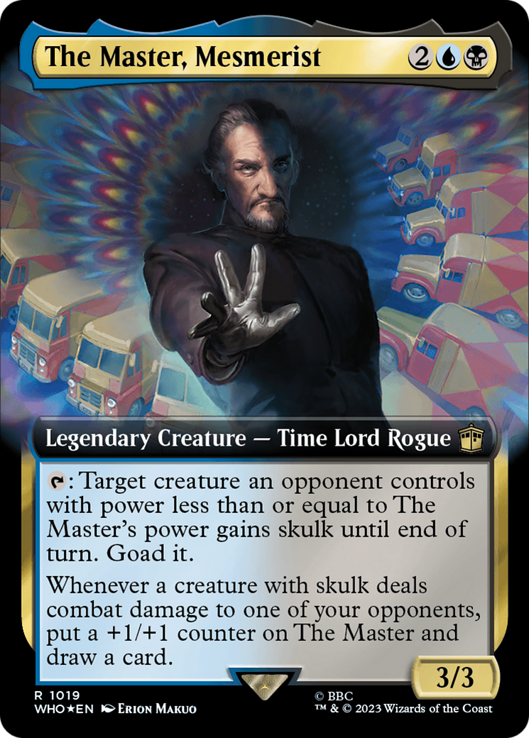 The Master, Mesmerist (Extended Art) (Surge Foil) [Doctor Who] MTG Single Magic: The Gathering | Red Claw Gaming