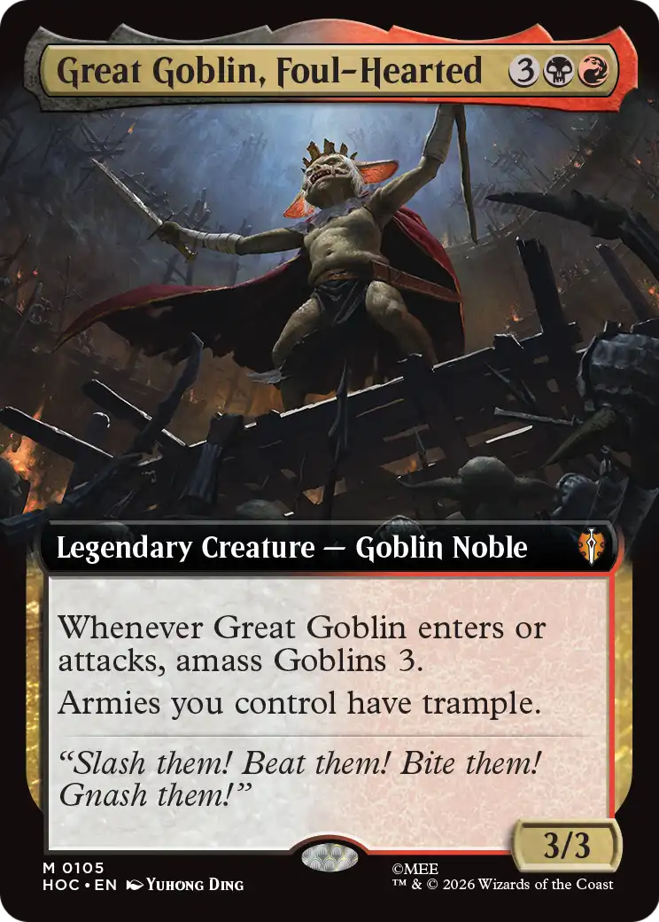 Great Goblin, Foul-Hearted (Extended Art) [The Hobbit: Eternal-Legal] | Red Claw Gaming