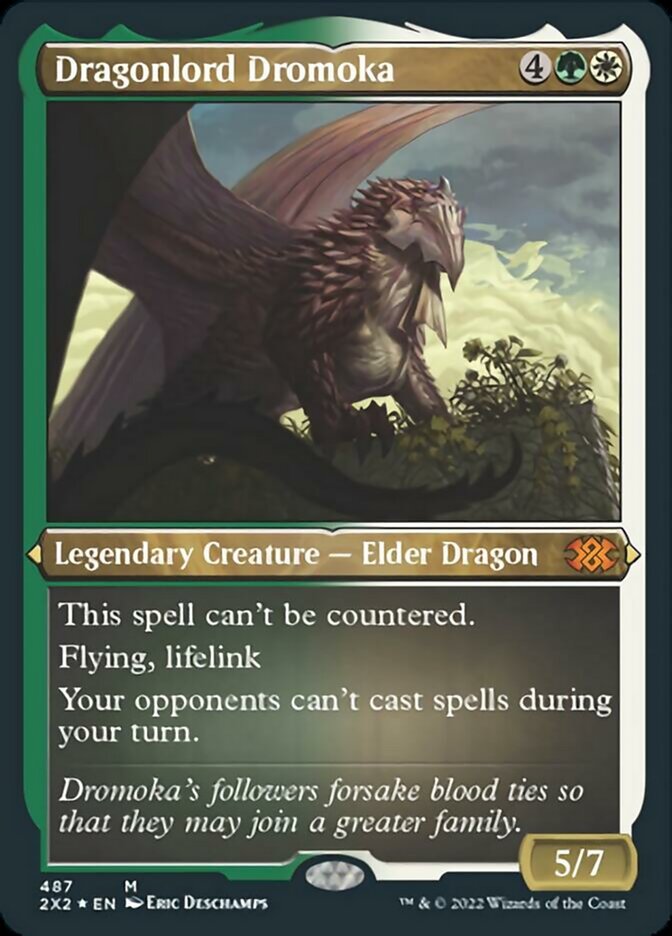 Dragonlord Dromoka (Foil Etched) [Double Masters 2022] MTG Single Magic: The Gathering    | Red Claw Gaming