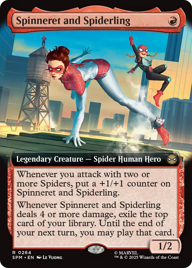 Spinneret and Spiderling (Extended Art) [Marvel's Spider-Man] MTG Single Magic: The Gathering | Red Claw Gaming