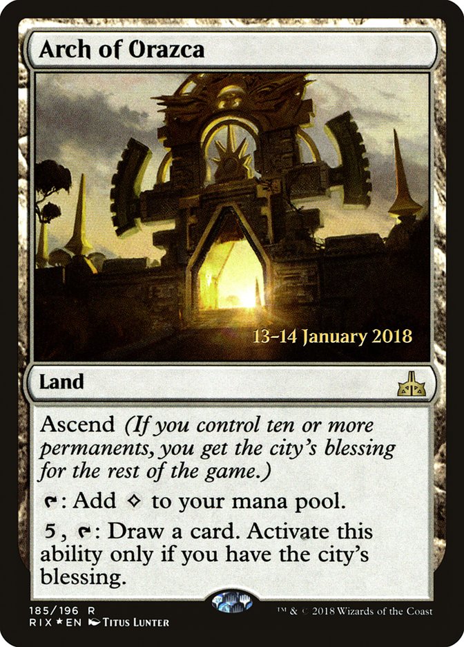 Arch of Orazca [Rivals of Ixalan Prerelease Promos] MTG Single Magic: The Gathering | Red Claw Gaming