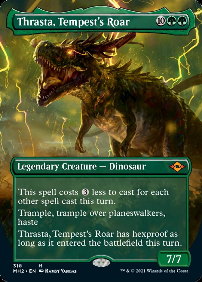 Thrasta, Tempest's Roar (Borderless Alternate Art) [Modern Horizons 2] MTG Single Magic: The Gathering | Red Claw Gaming