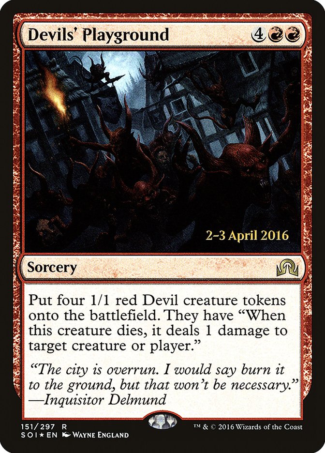 Devils' Playground [Shadows over Innistrad Prerelease Promos] MTG Single Magic: The Gathering | Red Claw Gaming