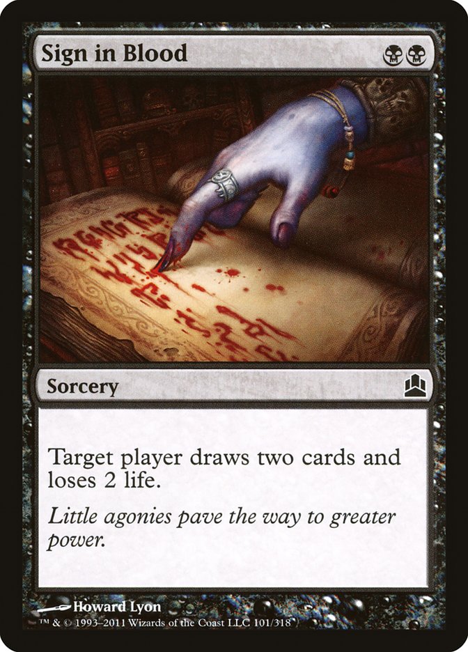 Sign in Blood [Commander 2011] MTG Single Magic: The Gathering | Red Claw Gaming