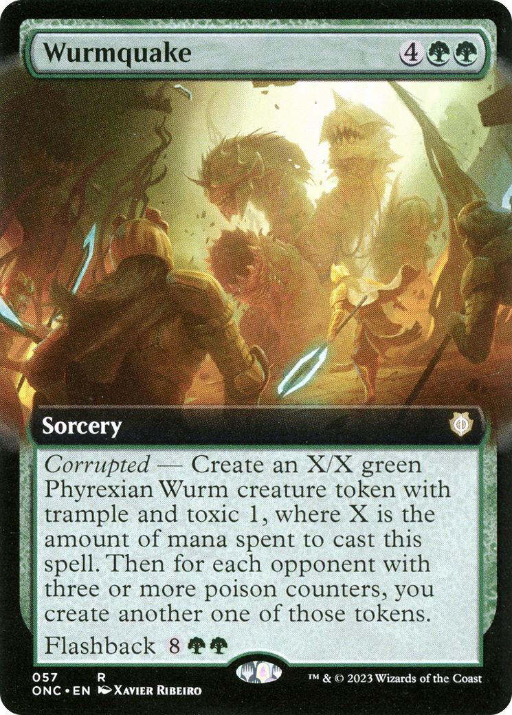 Wurmquake (Extended Art) [Phyrexia: All Will Be One Commander] MTG Single Magic: The Gathering | Red Claw Gaming