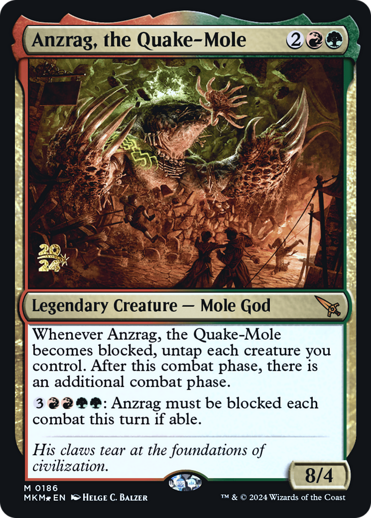 Anzrag, the Quake-Mole [Murders at Karlov Manor Prerelease Promos] MTG Single Magic: The Gathering    | Red Claw Gaming