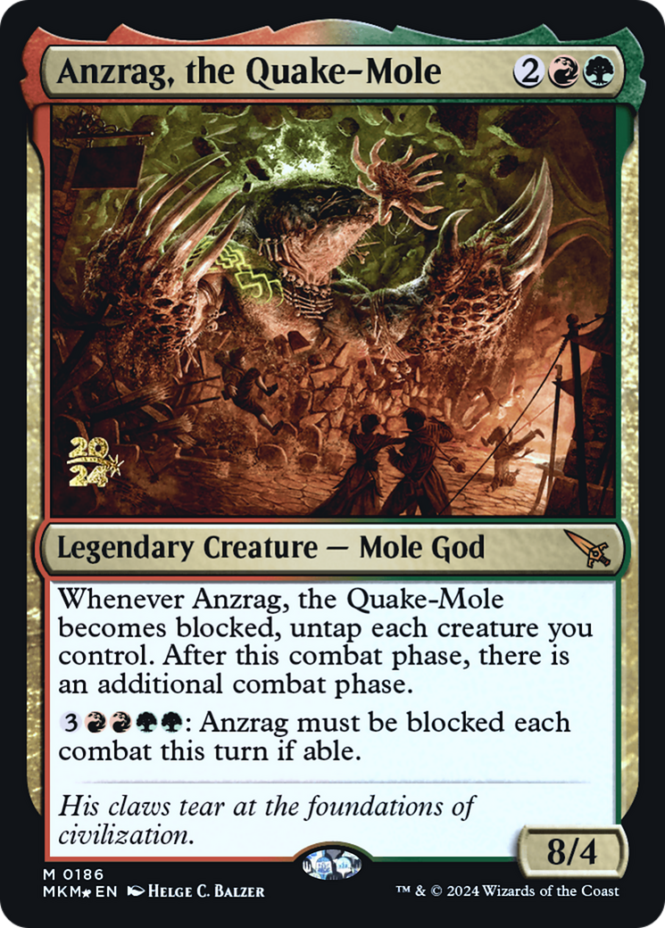 Anzrag, the Quake-Mole [Murders at Karlov Manor Prerelease Promos] MTG Single Magic: The Gathering | Red Claw Gaming