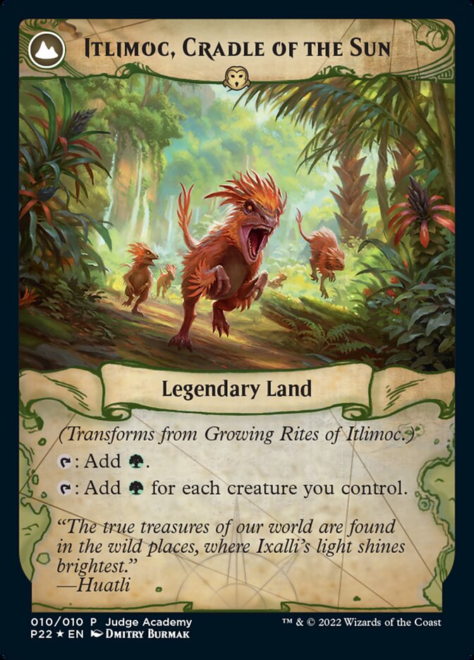 Growing Rites of Itlimoc // Itlimoc, Cradle of the Sun [Judge Gift Cards 2022] MTG Single Magic: The Gathering | Red Claw Gaming
