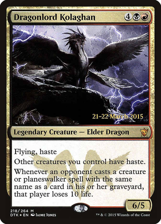 Dragonlord Kolaghan [Dragons of Tarkir Prerelease Promos] MTG Single Magic: The Gathering | Red Claw Gaming