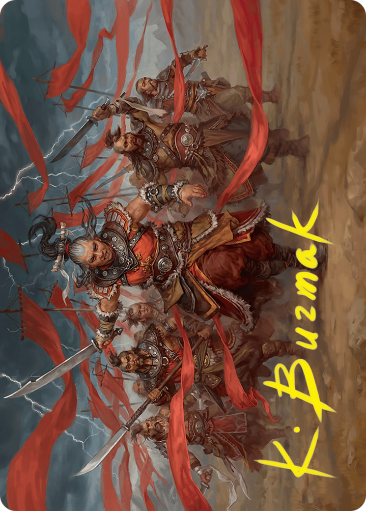 Alesha, Who Laughs at Fate Art Card (14/54) (Gold-Stamped Signature) [Foundations Art Series] MTG Single Magic: The Gathering | Red Claw Gaming