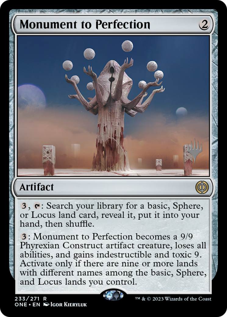 Monument to Perfection (Promo Pack) [Phyrexia: All Will Be One Promos] MTG Single Magic: The Gathering | Red Claw Gaming