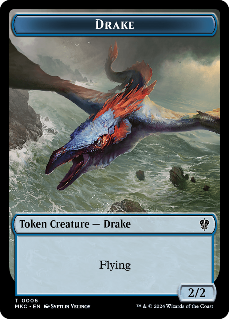 Drake // Cat Double-Sided Token [Murders at Karlov Manor Commander Tokens] MTG Single Magic: The Gathering | Red Claw Gaming