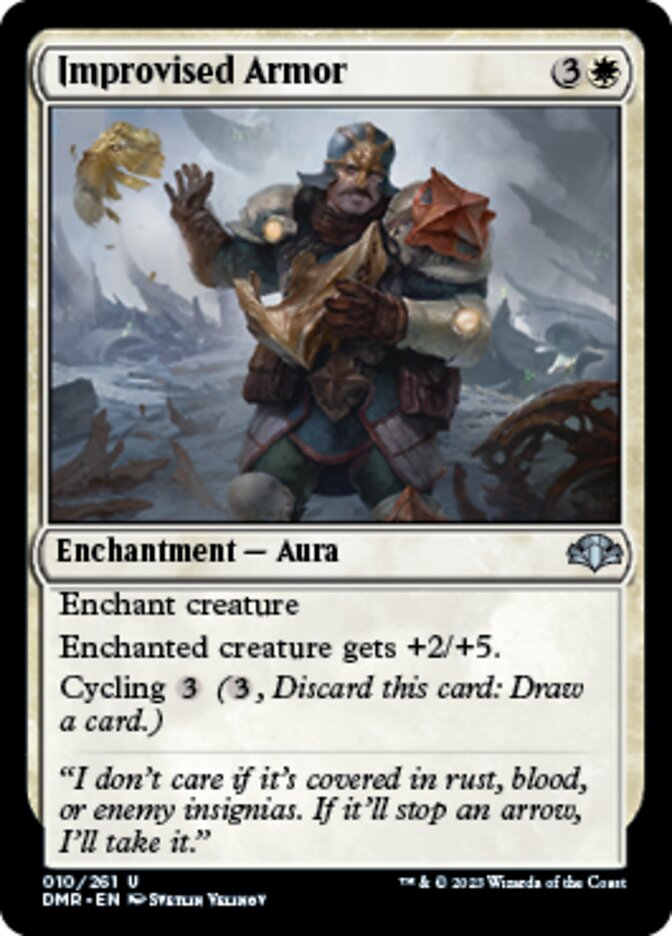 Improvised Armor [Dominaria Remastered] MTG Single Magic: The Gathering | Red Claw Gaming