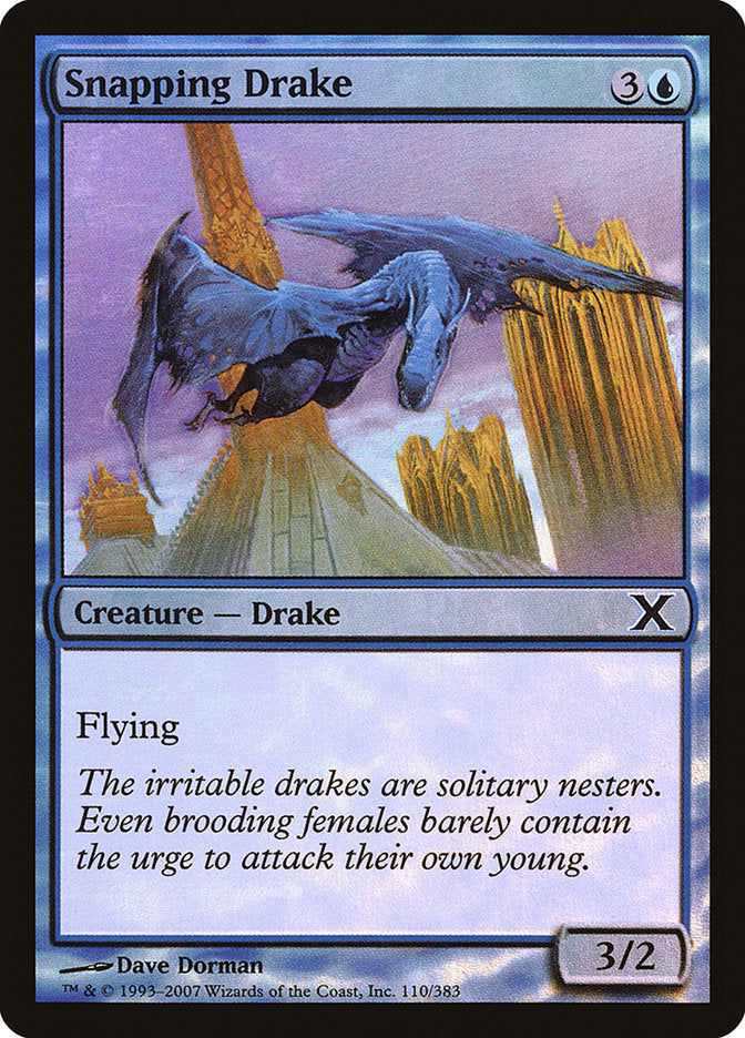 Snapping Drake (Premium Foil) [Tenth Edition] MTG Single Magic: The Gathering | Red Claw Gaming