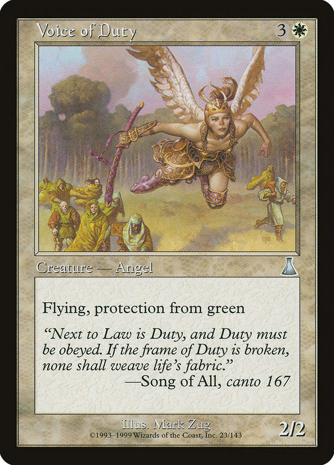 Voice of Duty [Urza's Destiny] MTG Single Magic: The Gathering | Red Claw Gaming