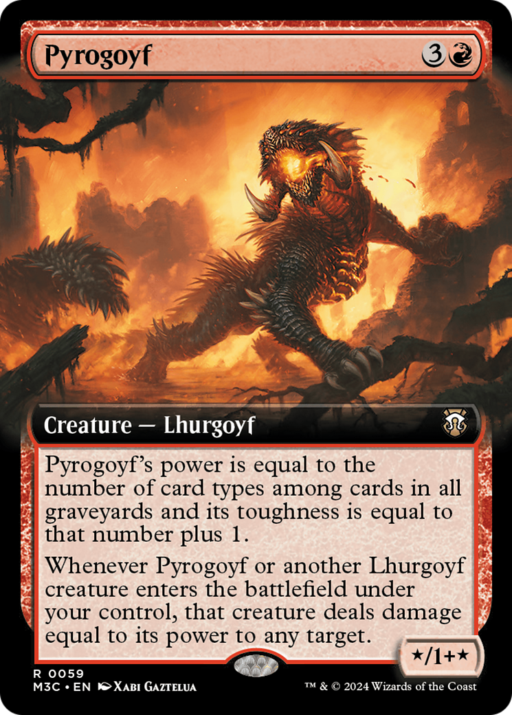 Pyrogoyf (Extended Art) [Modern Horizons 3 Commander] MTG Single Magic: The Gathering | Red Claw Gaming